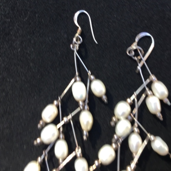 Pearl drop earrings sterling silver by Zima - Picture 3 of 6